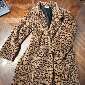 Leopard Print Faux Fur Coat